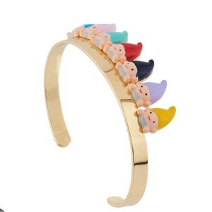 Les Nereides Hello Dwarfs Bangle Bracelet Brass Gilded with 14k Gold